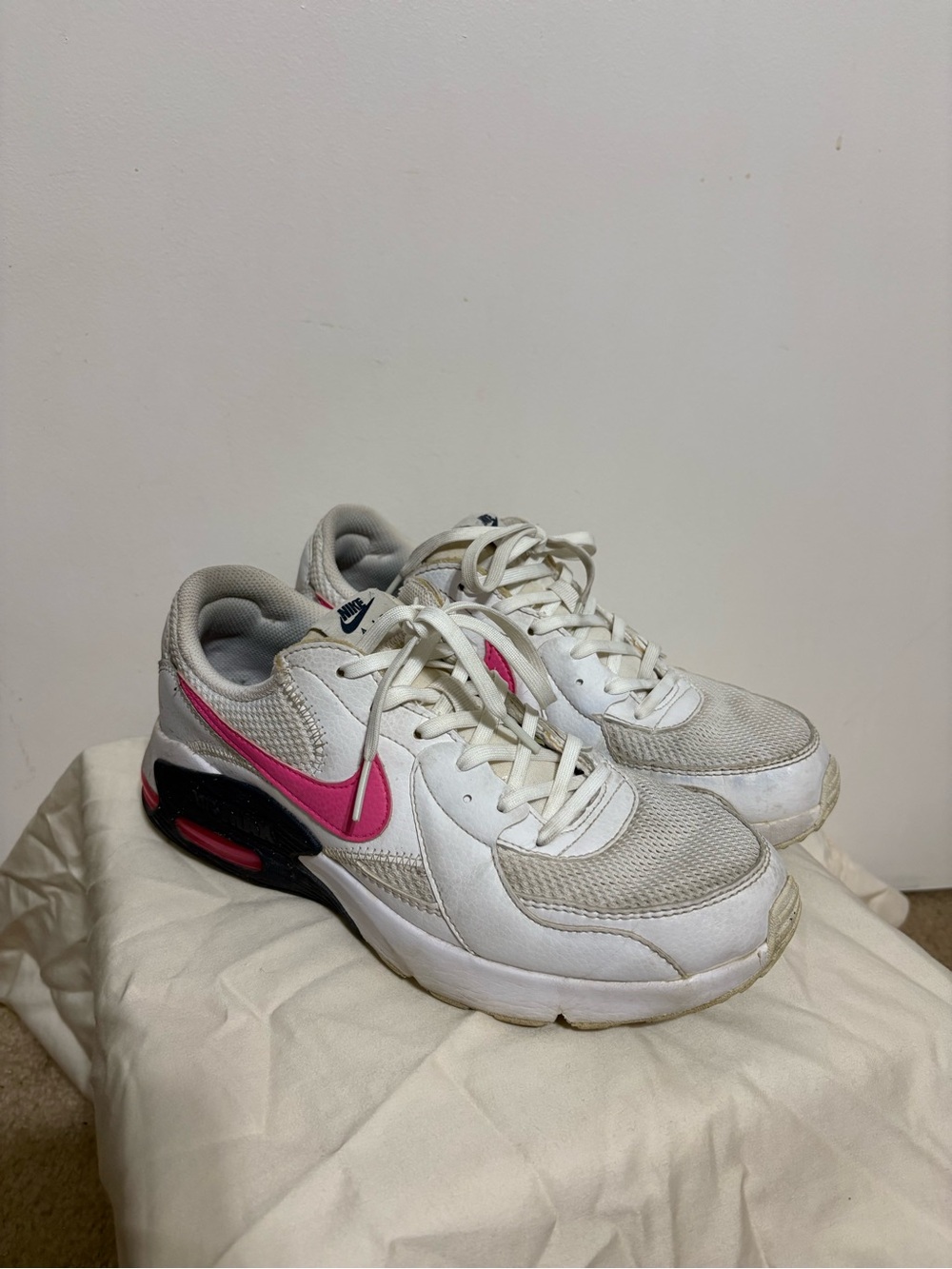 Nike Women's White, Pink, and Navy Air Maxs
